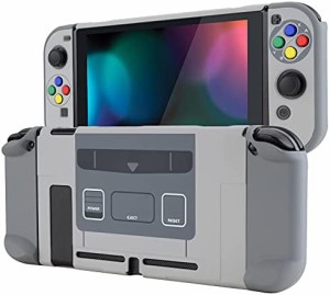 eXtremeRate PlayVital Switchコンソールに対応用バックカバー、NS Joyconハンドヘルドコントローラー分離可能プロテクターハードシェル