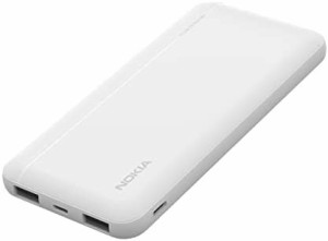 ノキア(Nokia) モバイルバッテリー 10000mAh 大容量 2.1A急速充電 スマホ充電器 残量表示 軽量 コンパクト 持ち運び 旅行 出張 停電対策