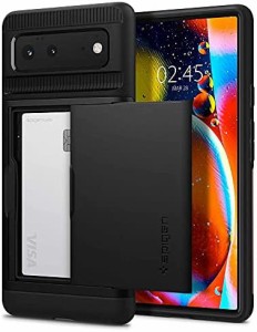 Spigen Pixel6 ケース 手帳型 カードケース ストラップホール付き 重さ51g 収納ケース 2重構造 耐衝撃 米軍MIL規格取得 落下防止 IC カー