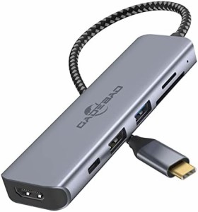 GADEBAO USB C ハブ HDMI 6-IN-1 usb ハブ type c hdmi macbook usb ハブ [4K対応 HDMI+充電PD対応+USB3.0/USB2.0+SD/TFカードスロット]