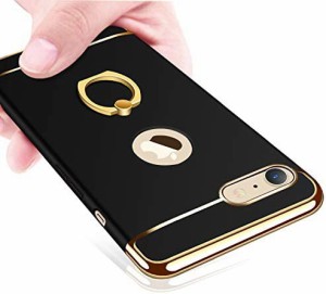 YULNCUZ iPhone8 ケース / iPhone7 ケース リング付き 衝撃吸収 3パーツ式 PC 携帯カバー 軽量 薄型 iPhone8 カバー スタンド機能 360回