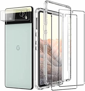 Sungale「2+2+1 セット」Google pixel6 ガラスフィルム【2枚】+ Google Pixel6 カメラフィルム【2枚】+ Google Pixel 6 専用カバー ケー