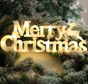 Lanito メリークリスマスプレート LED merry christmas ぶら下げ ツリー飾り クリスマスリース 飾り メリークリスマス ウェルカムサイン