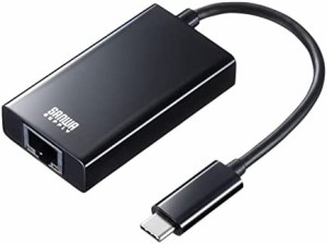 サンワサプライ USB3.2 TypeC-LAN変換アダプタ(USBハブポート付・ブラック) USB-CVLAN4BKN