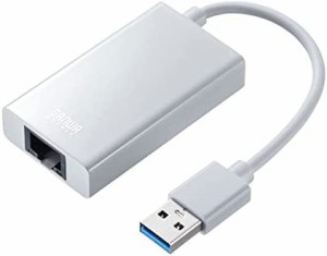 【送料無料】サンワサプライ USB3.2-LAN変換アダプタ(USBハブポート付・ホワイト) USB-CVLAN3WN