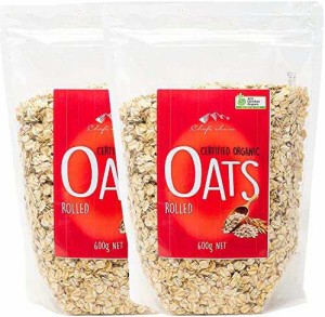 シェフズチョイス オーガニック ロールドオーツ オートミール Organic Rolled Oats (600g2袋)