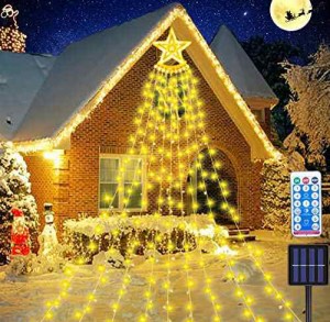 LED イルミネーションライト BangLede ソーラー 屋外 350球 フェアリーライト 防水防塵加工 8モード クリスマス 飾りライト 遠隔リモコン