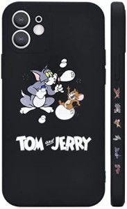 【送料無料】iPhone 13 用 ケース トムとジェリー アイフォン13 用 シリコン スマホ ケース カバー ブラック