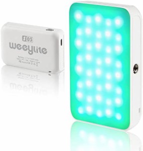 LED RGB カメラライト 照明 撮影用 物撮り 自撮り ビデオライト スマホ制御 Weeylite S03 1000mAh 2800k-6800k 充電式 カメラled 定常光