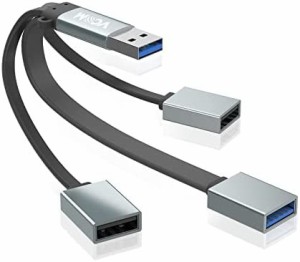 VCOM【2022 最新設計】3-in-1 USBスプリッタ—Yケーブル 延長コード USB 3.0ハブ 拡張ポート [USB3.0*1+2.0*2] コンボハブ 超小型 バスパ