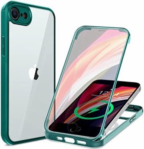 HAUTRKBG iPhone SE3 用 ケース iPhone SE2 第2世代 iPhone 8 用ケース 全面保護 [両面強化ガラス] [高タッチパネル感度]フルカバー ワイ