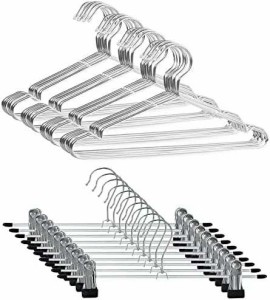 Artifi ハンガー 40本 ステンレスハンガー 省スペース ズボンハンガー 10本 すべらない ステンレス 洗濯ハンガー 頑丈 壊れにくい シルバ