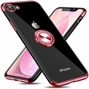 iPhone SE ケース [第3世代]/iPhone SE ケース [第2世代]/iPhone 7 ケース/iPhone 8 ケース リング付き クリア 耐衝撃 スタンド機能 透明