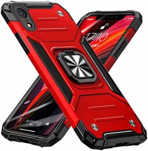 iPhone XR ケース リング PC+TPU 米国軍事MIL標準取得 衝撃吸収 耐衝撃 落下防止 スタンド機能 二重構造 防塵 薄型 軽量 一体型 360度回