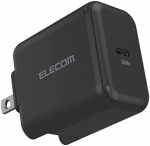 エレコム USB コンセント 充電器 30W (USB PD対応) USB-C×1 【ノートPC用】 スイングプラグ ブラック ACDC-PD2130BK