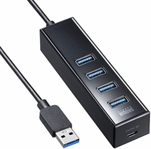 【送料無料】サンワサプライ 磁石付USB3.2 Gen1 4ポートハブ USB-3H405BKN