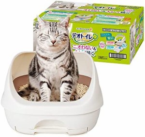 【返金キャンペーン中】デオトイレ 猫用 トイレ ハーフカバー 本体セット ナチュラルアイボリー おしっこ ペット用品 ユニチャーム