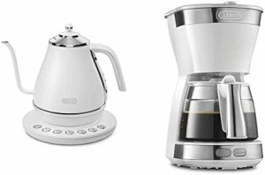 【セット買い】デロンギ(DeLonghi) 電気ケトル アイコナ カフェ ホワイト  温度設定機能/保温機能付き 1.0L KBOE1230J-W & ドリップコー