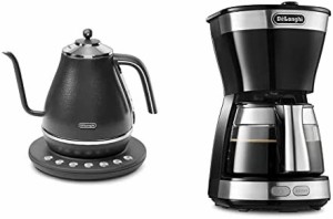 【セット買い】デロンギ(DeLonghi)電気ケトル アイコナ カフェ グレー 温度設定機能 / 保温機能付き 1.0L  KBOE1230J-GY & ドリップコー