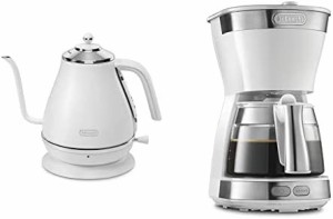 【セット買い】デロンギ(DeLonghi) 電気カフェケトル アイコナ ホワイト 1.0L KBOE1220J-W & ドリップコーヒーメーカー ホワイト アクテ