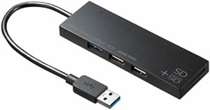 サンワサプライ USB3.1+2.0コンボハブ カードリーダー付き USB-3HC316BKN