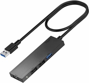 【送料無料】TSUPY USBハブ超スリム4ポート，延長ケーブル1m ハブ バスパワー持っ1つUSB3.0 ポート、3つUSB2.0 ポート超小型・軽量設計の