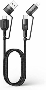 【送料無料】Mcdodo 4in1 充電ケーブル usb c 1.2m ケーブル 3A 急速充電 QC 3.0 PD60W 高速データ転送 合金コネクタ 強化ナイロン編み 