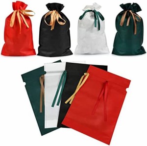 包む ギフト袋 ラッピング 袋 四色 付き不織布 バレンタイン プレゼント 巾着袋 誕生日 記念日 包装小分け プレゼント用 収納（８枚セッ