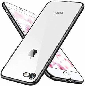 iPhone SE3 ケース iPhone SE ケース 第2世代 iPhone8 ケース iPhone7 ケース クリア 透明 tpu 黒 メッキ加工 スリム 薄型 4.7インチ ス