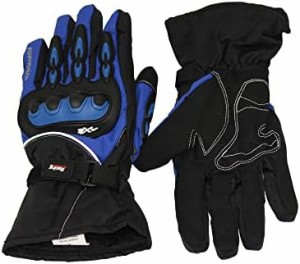 [マッドマックス] バイク用 ライディンググローブ ロング 手袋 ブルー Lサイズ