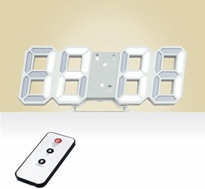 【2022版】Lubanheart 3D LEDデジタル時計 9.7イン 置き時計 壁掛け時計 リモコン付き 明るさ自動調整 目覚まし時計 卓上置き 壁掛 USB給