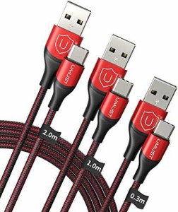 UMUST USB C ケーブル [3本セット 2m/1m/0.3ｍ] USB Type C ケーブル USB A to USB-Cケーブル QC3.0 3A急速充電ケーブル USB C コード タ