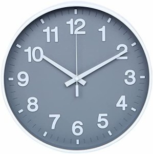 掛け時計 静音 北欧 おしゃれ 立体数字 直径30cm 連続秒針 クオーツ 壁掛け時計 灰色