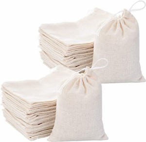 【送料無料】コットン巾着袋 50枚入 フィルターバッグ 再利用可能 ギフトバッグ ラッピング袋 アクセサリーポーチ 小物入れ 雑貨 ギフト