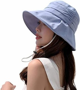 UVカット 帽子 レディース 日焼け対策 驚きの小顔効果 つば広 コットン素材 通気吸汗 あご紐付き サイズ調節 折りたたみ 携帯便利 女優帽