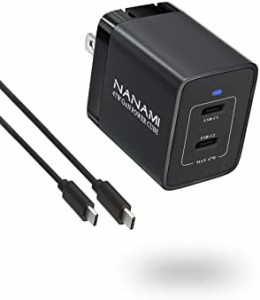 NANAMI PD 充電器 USB コンセント - USB-C 2ポート 合計47W出力 折りたたみ式プラグ (PD3.0/QC3.0/PPS急速充電対応) 最新GaN(窒化ガリウ