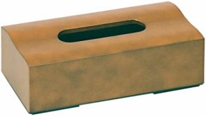 いけだ ティッシュケース ウェーブティッシュボックス 日本製 ナチュラルブラウン 約25.3×13.3×7.5cm 22001
