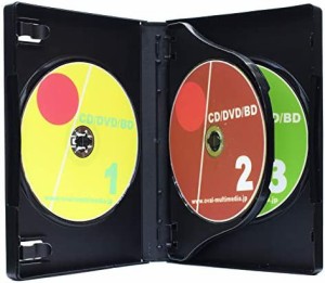 DVD収納ケース 27mm厚に3枚収納 トールケース ブラック 3個セット Mロックシリーズ ブルーレイにも適します