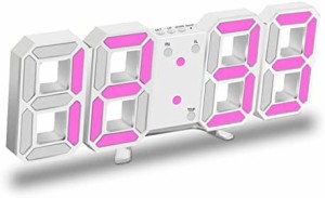 CENTOLLA 3D LEDデジタル目覚まし時計 壁掛け時計 3つの調整可能な明るさレベルを備えた
