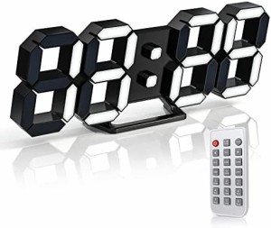 EDUP LOVE アップグレードバージョン LEDデジタル目覚まし時計壁掛け時計、リモートコントロール、デジタル壁掛け時計、調節可能な明るさ