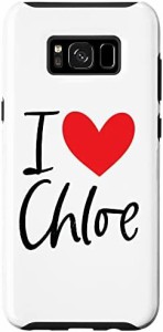 Galaxy S8+ I Love Chloe 名前 パーソナライズ 女の子 女性 BFF フレンド ハート スマホケース