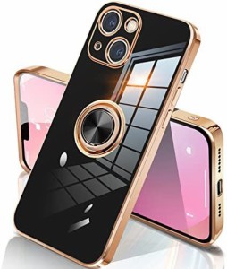 iPhone13 ケース リング付き アイフォン13 リング カバー メッキ加工 スタンド機能 耐衝撃 TPU 360°回転 車載ホルダー 一体型 おしゃれ