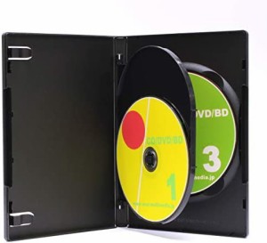 DVDトールケース 標準15mm厚3枚収納ケース ブラック 3個パック ブルーレイケースとしても最適