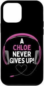 【送料無料】iPhone 12 mini ゲーム用引用句「A Chloe Never Gives Up」ヘッドセット パーソナライズ スマホケース