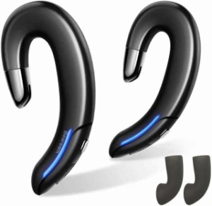 【2022NEWモデル 耳掛け式イヤホン】 Bluetooth イヤホン 両耳 耳掛け式 ワイヤレスイヤホン Bluetooth 5.1 ノイズキャンセリン Hi-Fi高
