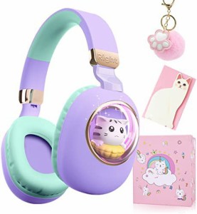 QearFunXD 子供Bluetooth猫ヘッドホン 子供ワイヤレスヘッドフォン キッズヘッドフォン こども用 女の子用 かわいい ヘッドホン 有線/無