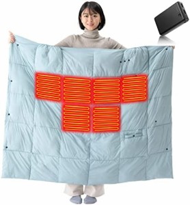 電気毛布 大容量16000mAhモバイルバッテリー付き 電気毛布掛け用 USB給電 電気毛布敷き用 速暖6枚ヒーター付き ３段階温度調整 強・中・