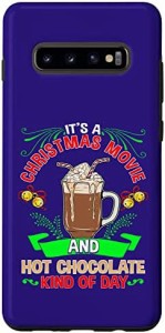 Galaxy S10+ クリスマス映画とホットチョコレート愛好家のクリスマス スマホケース