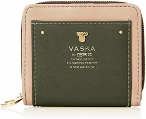 [モズ] 財布 レディース 二つ折り ファスナー 軽量 合皮 ミニ財布 コンパクト バイカラー かわいい VASKA by ヴェスカ リグル・ファスナ