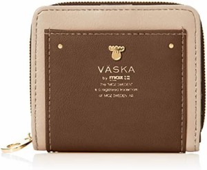 [モズ] 財布 レディース 二つ折り ファスナー 軽量 合皮 ミニ財布 コンパクト バイカラー かわいい VASKA by ヴェスカ リグル・ファスナ